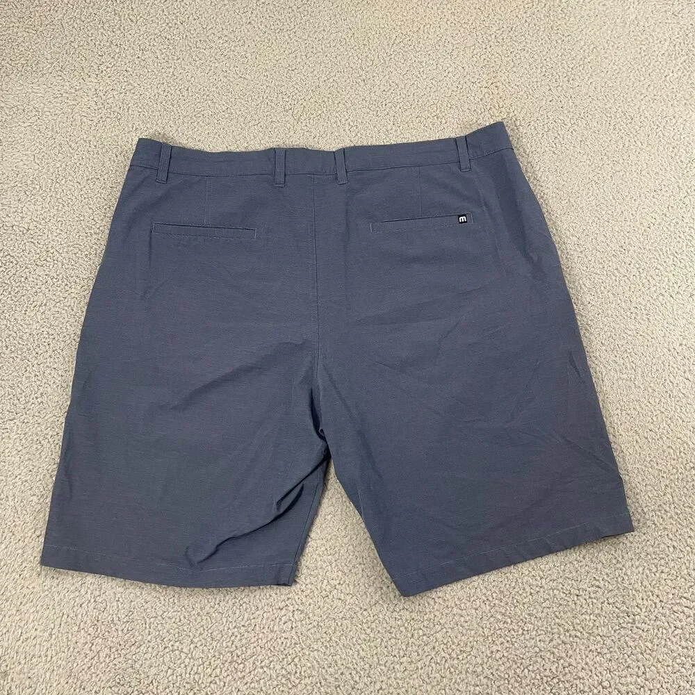 Travis Mathew Shorts Men 40‎ Blue Golf Performance Flat Front